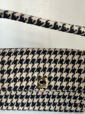 Anine Bing Black and Cream Houndstooth Shoulder Bag